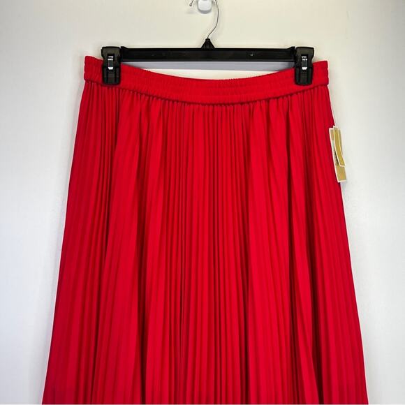 MICHAEL Michael Kors Pull-On Pleated Midi skirt deep pink - 1X - Picture 3 of 10